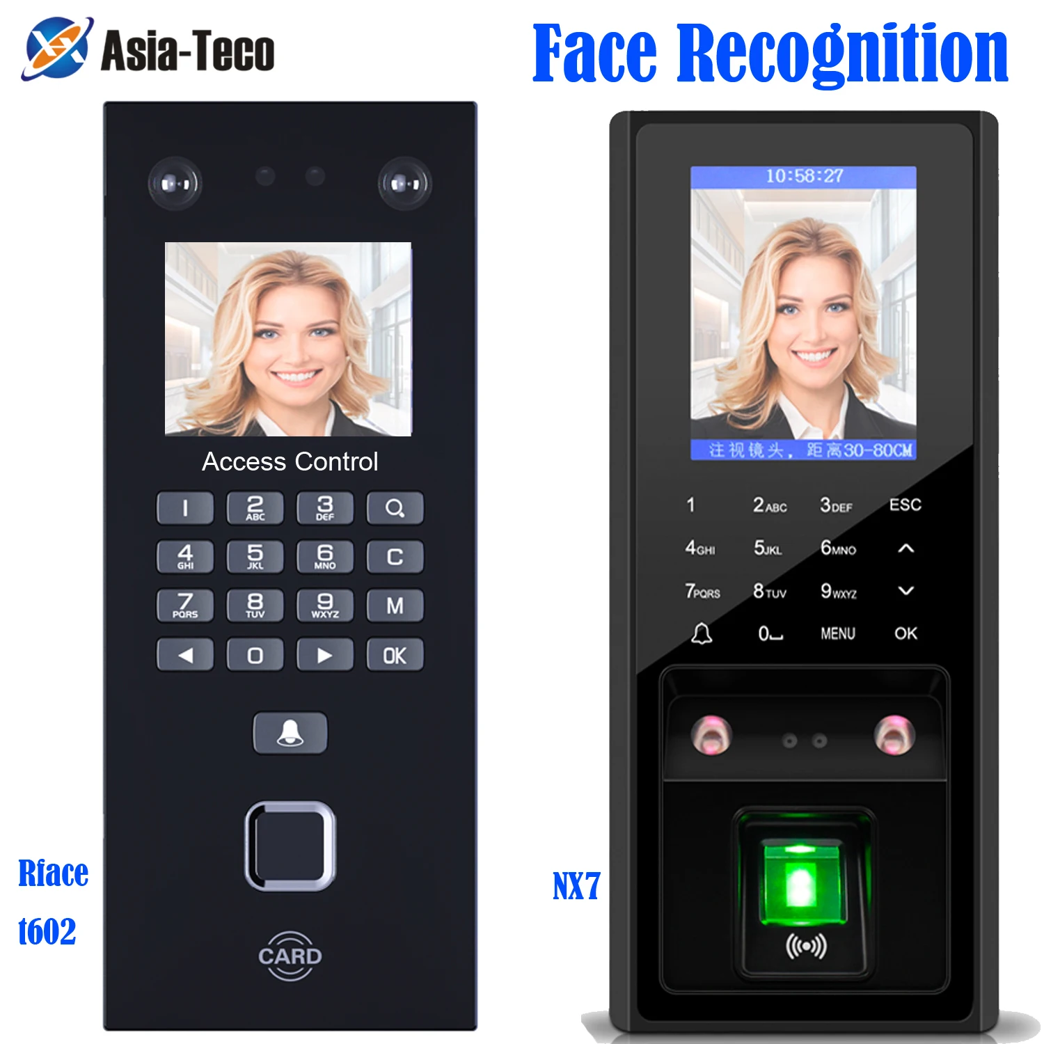 3000 Face 3000 Figners 2.8Inch LCD TCP/IP USB Biometric Fingerprint Face Access Control Device System Support 125khz RFID Card