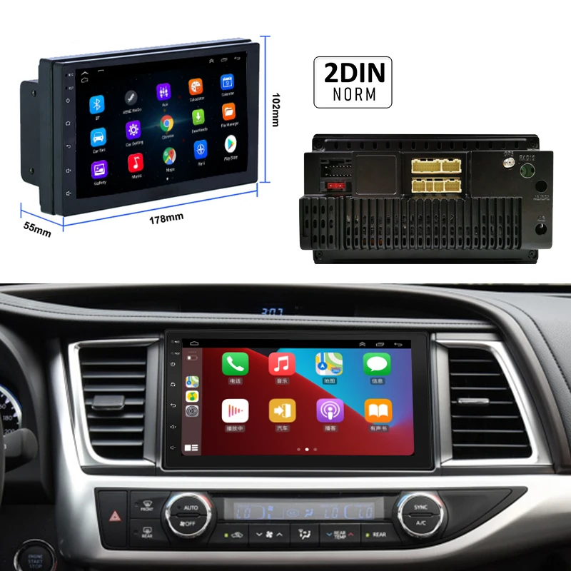 Беспроводной Carplay 2 Din Автомобильный Android Bluetooth Авто Радио RDS GPS навигация Wifi USB