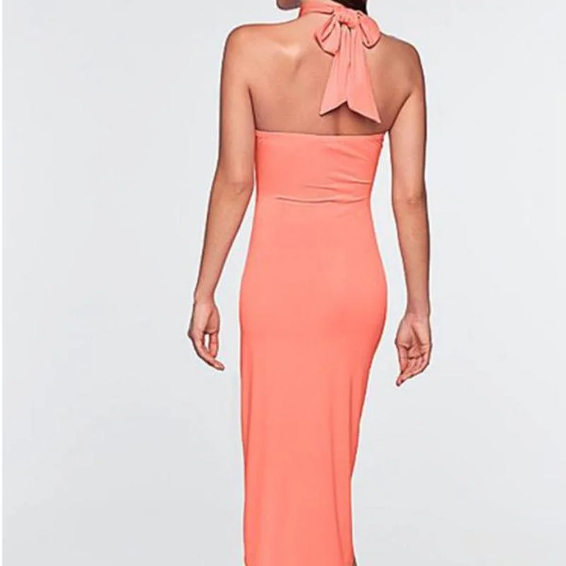 

Women Dress Sexy Halter Neck Summer Beach Dress Irregular Women Office Party Street Backless Vestidos