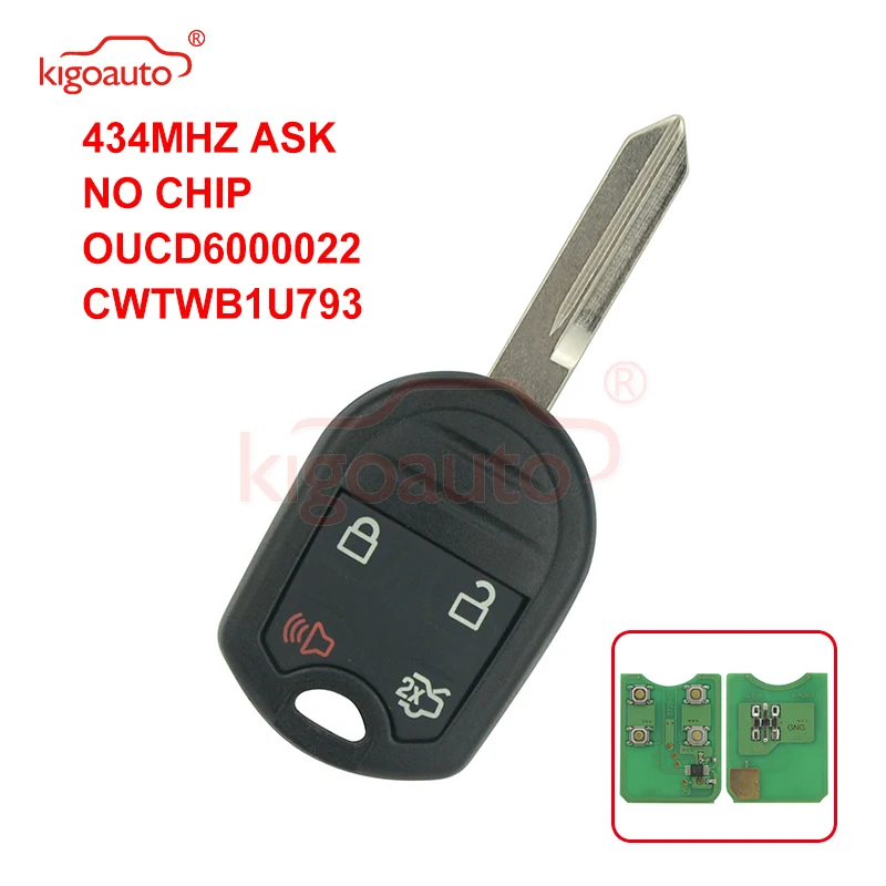Kigoauto CWTWB1U793 дистанционный ключ 4 кнопки 434 МГц для Ford Edge 164-R8073 без чипа 2011 2012 2013