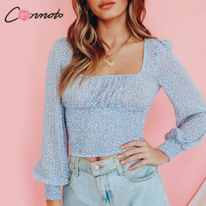 Conmoto повседневные женские топы с принтом Boho и блузки 2019 осень зима длинный рукав