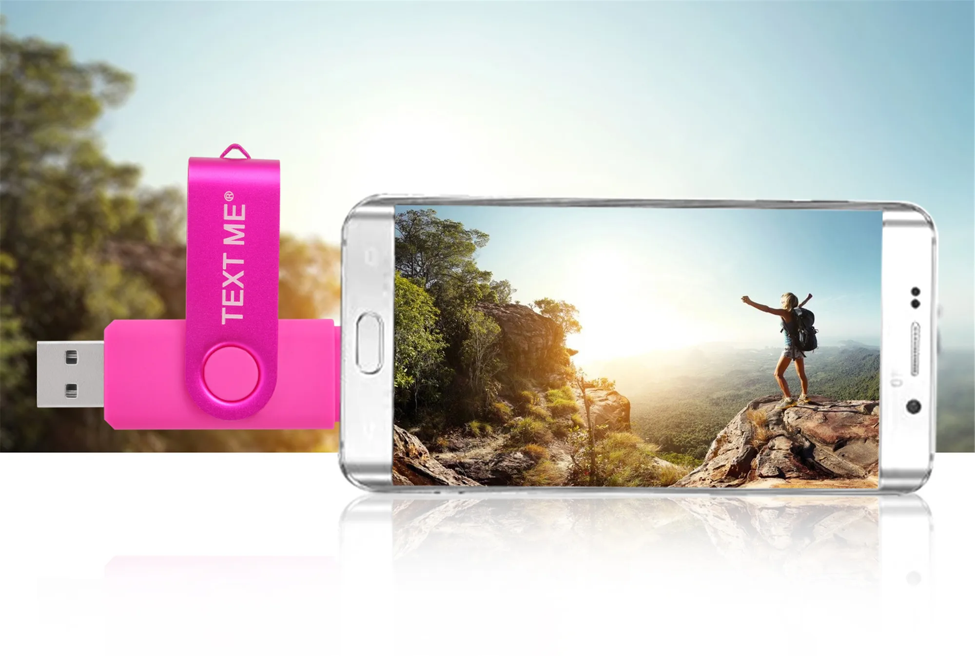 Вращающийся на 360 градусов OTG USB флеш накопитель cle 64G 2 0 для смартфонов 4G 8G 16G 32G micro