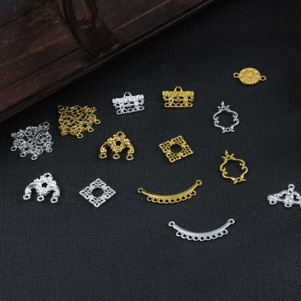 10 шт./лот подвески из металлического сплава золотого и серебряного цвета для