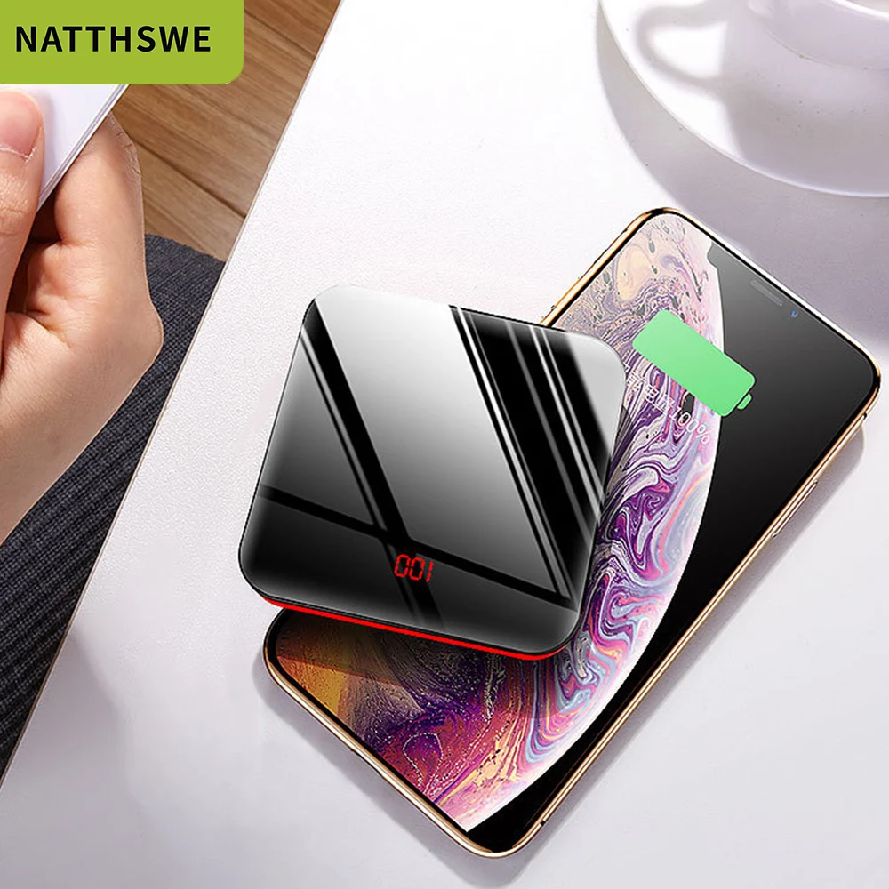 NATTHSWE новинка 30000 мА/ч Дополнительный внешний аккумулятор для xiaomi iPhone huawei 2 USB