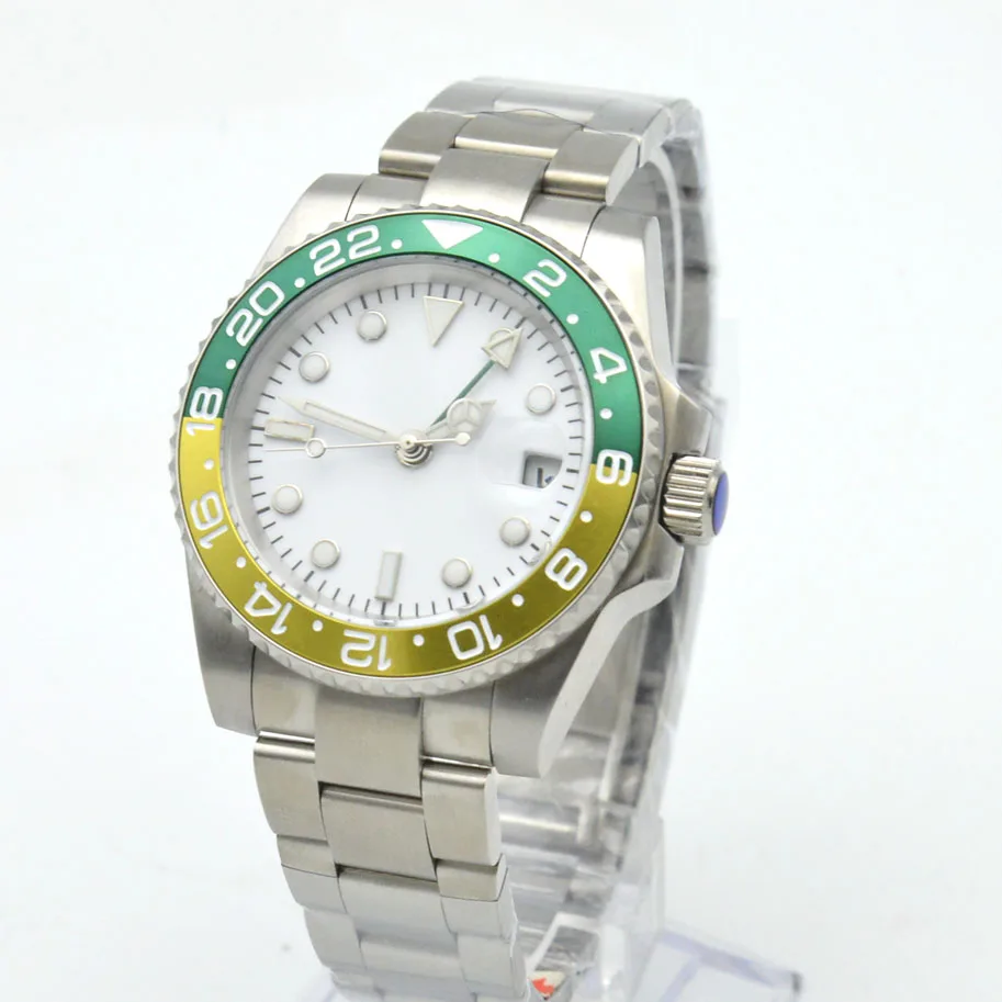 

40mm Automatic Watch Without LOGO GMT Men's Mechanical Movement Stainless Steel Dial Rotating Bezel Luminous Automatic Mechanica
