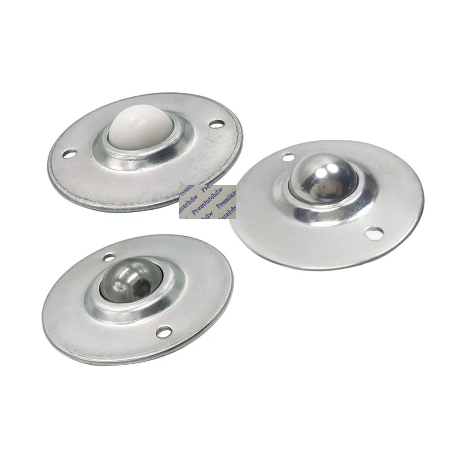 

4Pcs 304 Stainless Steel Nylon Ball Transfer Caster Wheel Ball Bearing Conveyor Roller Castor Flying Saucer Mounted