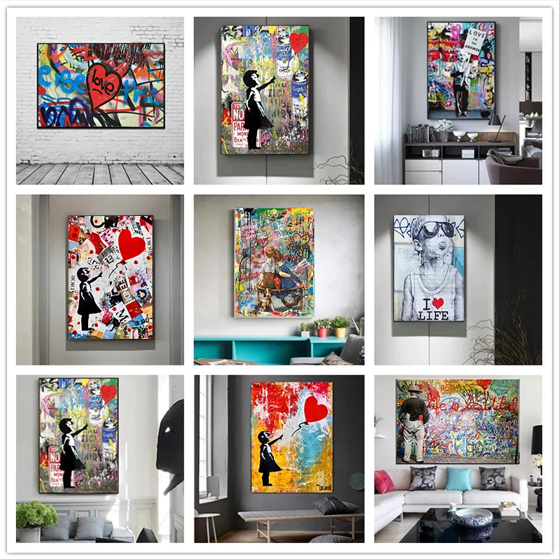 

Banksy Graffiti Art Abstract Canvas Painting Posters and Prints "Life Is Short Chill The Duck Out" Wall Canvas Art Home Decor