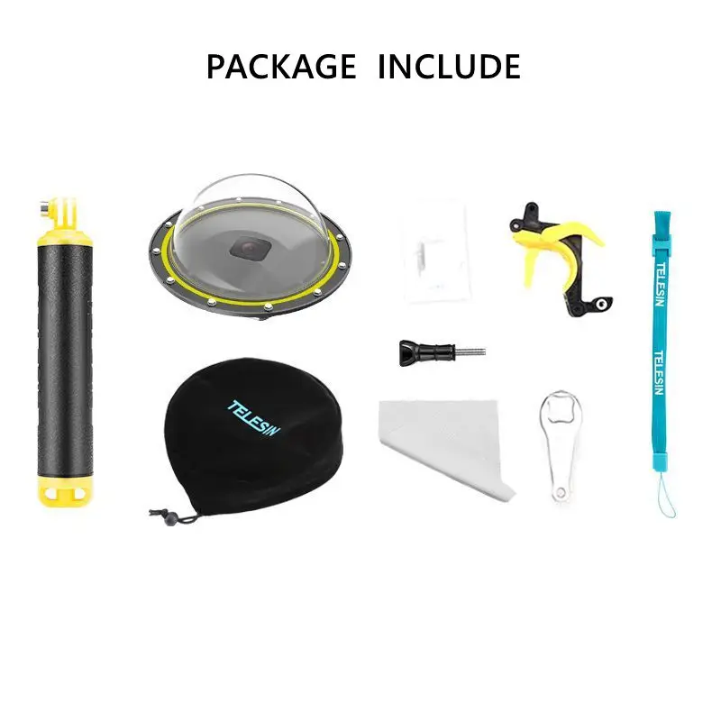 

6" Dome Port Waterproof Case Housing For Gopro Hero 8 Black Sport Action Camera Trigger Grip Dome Cover Lens Cameras Accessories