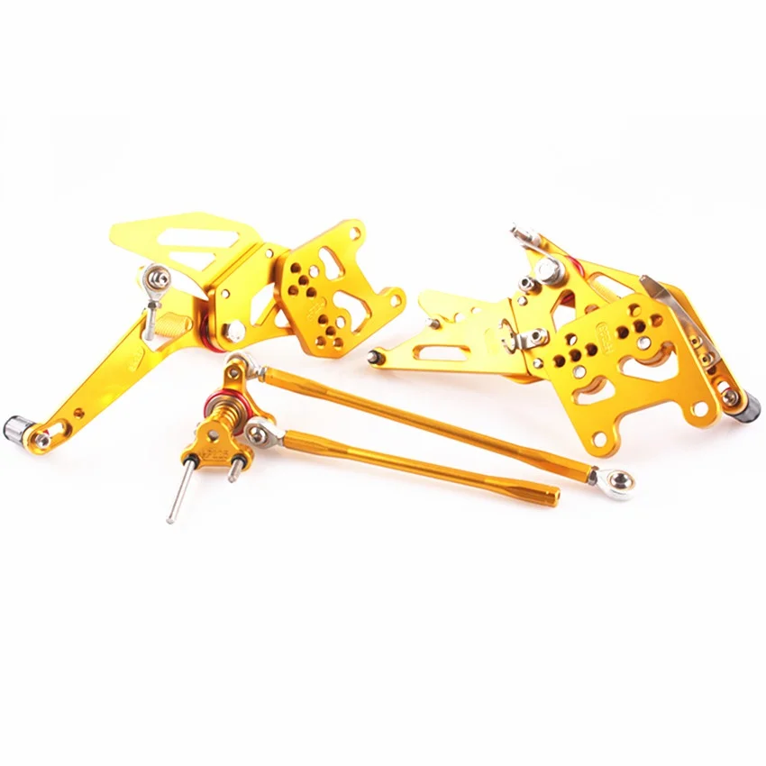 

CNC Motorcycle Rearset Foot Pegs Adjustable Footrest Shift Lever Foot Rests Brake Pedals for Honda CBR600RR 2007 2008 F5 Gold