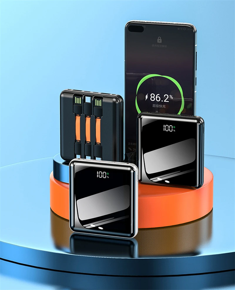 

Mini Power Bank 20000mAh 22.5W Fast Charging Powerbank with PD USB Type C Quick Charge Cable Portable External Battery Poverbank