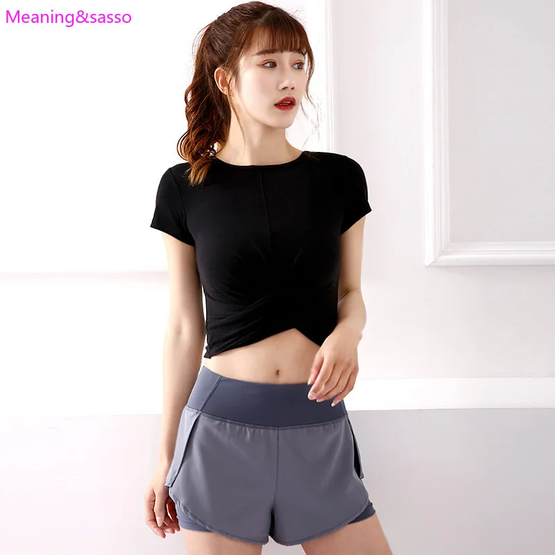 Новая женская рубашка для йоги сексуальная одежда спортзала и фитнеса с открытым