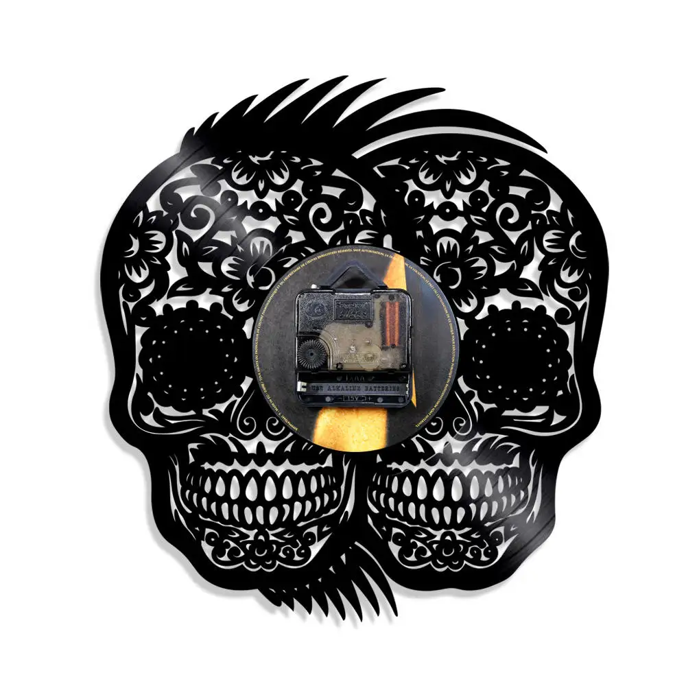 Настенные часы с двумя черепами на Хэллоуин настенные украшения для дома