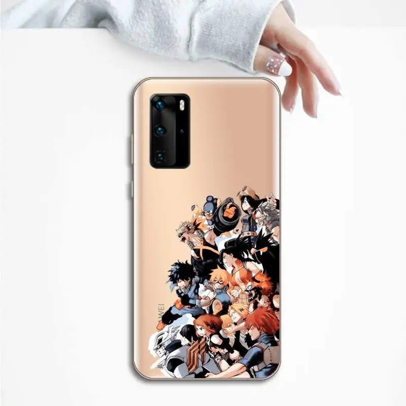 

My Hero Academia deku bakugou Phone Case Transparent for huawei honor P 40 30 20 lite Pro 10 i 8 9 x p smart 2019
