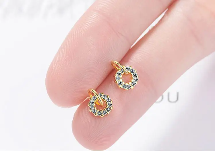 Женские серьги подвески LEKANI сережки круглой формы серебристого цвета ювелирные