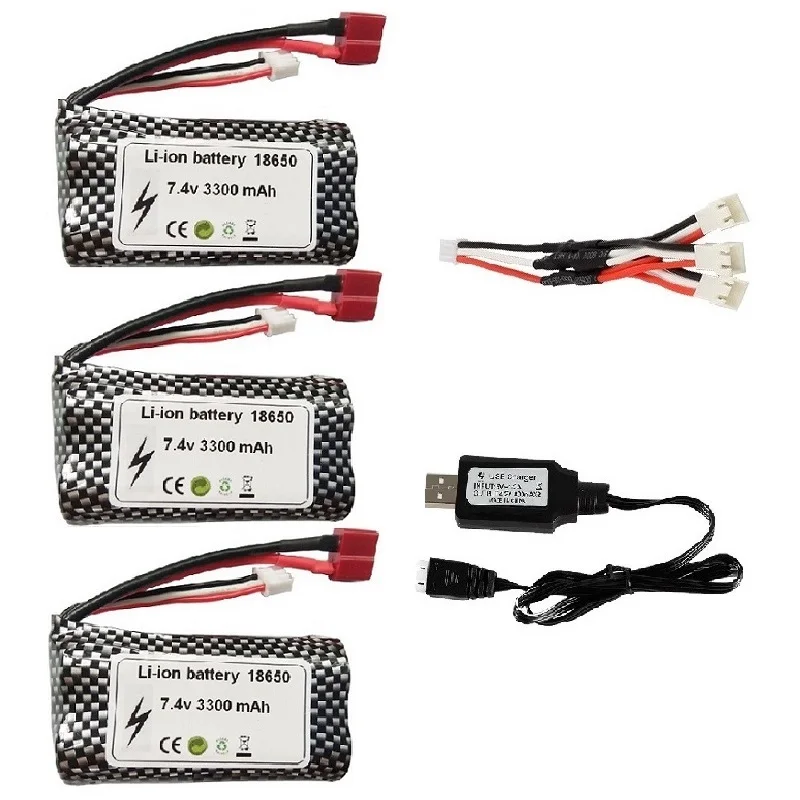 Аккумулятор Lipo 18650 7 4 В 3300 мАч 2S для Wltoys батарея 10428/12427/12428/12423/144001 игрушечные