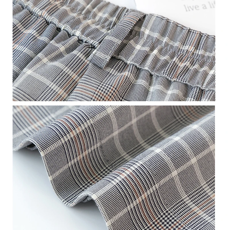 

S-3XL Sashes Booty Shorts High Waist Summer Vintage Plaid Wide Leg Suits Short Women Elegant All Match Straight Belt Shorts Girl