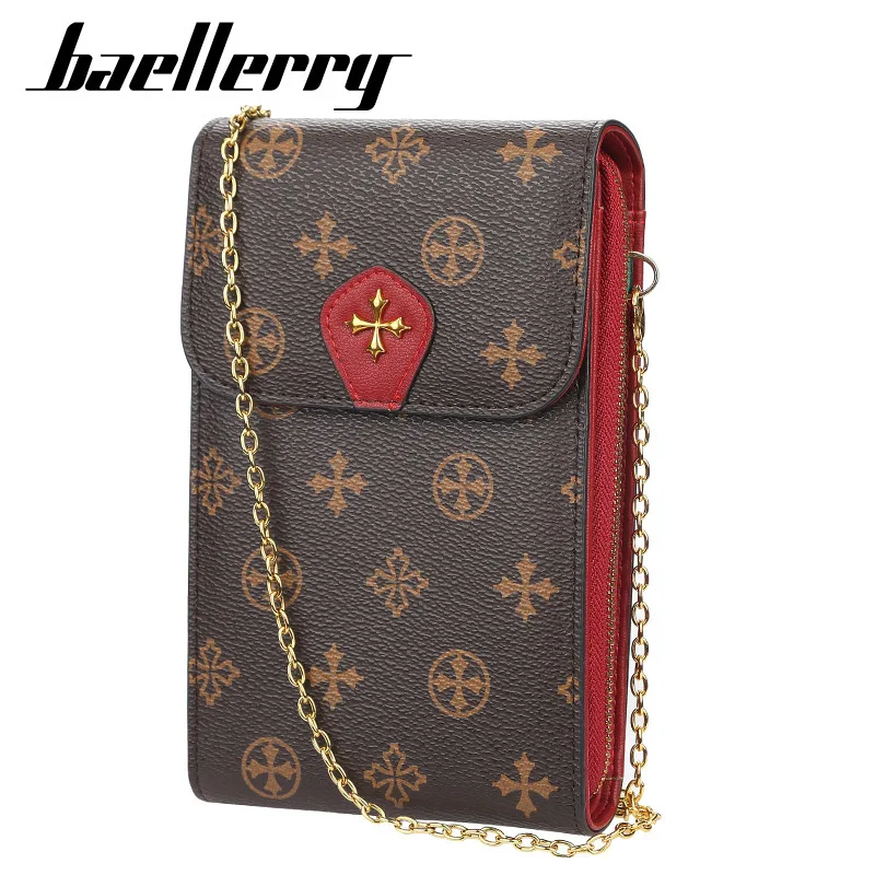 

Baellerry women's handbag European and American old pattern multi-functional slanted cross-shoulder bag 100 zip buckle mobil