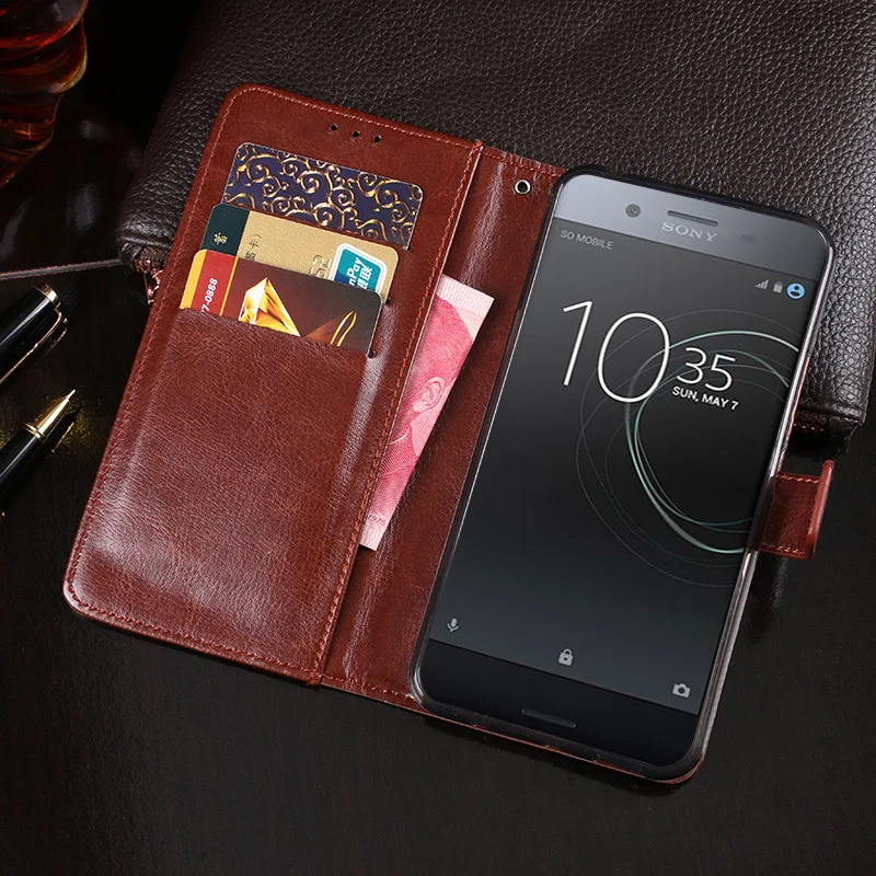 Роскошный чехол для телефона Sony Xperia XZ Premium 5.46 дюйма с магнитным замком, подставкой, кошельком и кожаным покрытием XZPremium Bag Coque