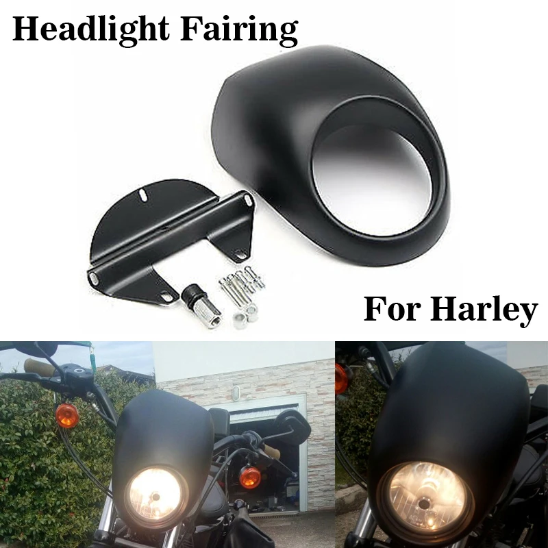 Матовая черная маска для фар Harley Sportster Dyna FX XL 883 1200 обтекатель передней капота