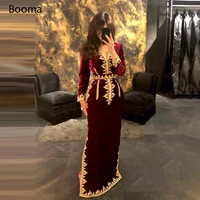 booma burgundy moroccan kaftan evening dresses v neck long sleeves velvet caftan prom dresses takshita formal party gowns