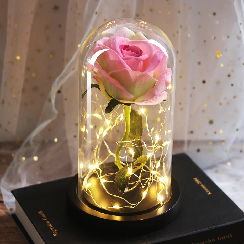 04 Immber Flora светящийся купол Красавица и Чудовище Роза светодиодный вечный Цветок День святого Валентина подарки на день рождения домашние вечерние Dekoration - Цвет: 04