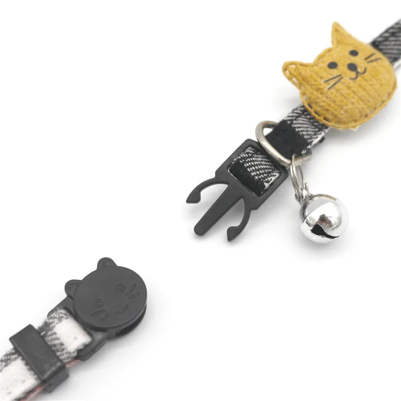 Новинка клетчатый тканевый Колокольчик в форме головы кошки кошек для домашних