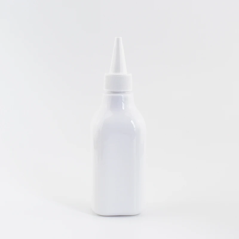 Jooray 200 мл заостренный рот пластиковые контейнеры для косметики E-Liquid квадратная пластиковая бутылка с белой прозрачной черной крышкой 200cc емкость 30 шт - Цвет: White Bottle White