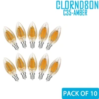 pack of 10 dimmable amber c35 2w 8w led candle e14 vintage retro 110v 220v filament bulbs lamp for chandelier lighting