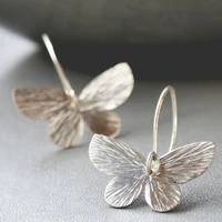 1pair fashion bohemian punk earrings jewelry simple style silver color butterfly shape stud earrings best gift for women