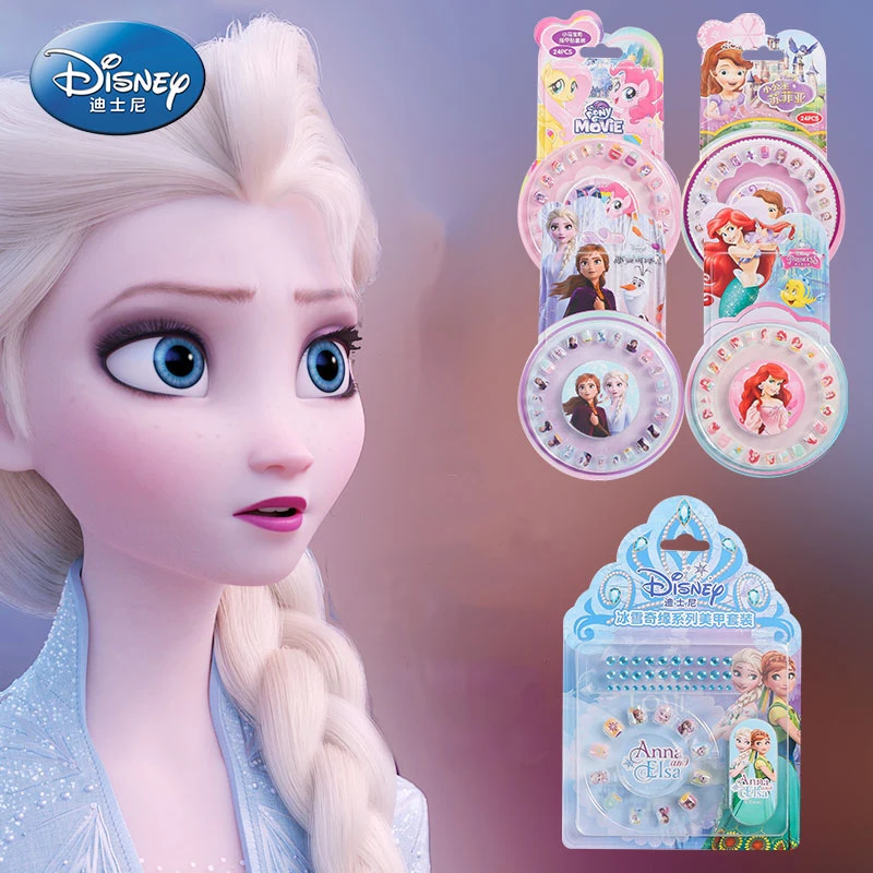 Disney Frozen 2 Макияж наклейки для ногтей Эльза Анна София девушки игрушки детей Princesas