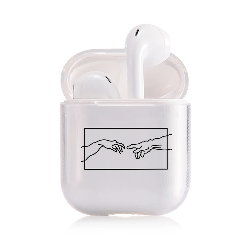 I201476 Карамельный чехол для наушников Airpods 1 2 Чехол Мона Лиза художественный Рисунок Давид линий Твердый чехол Coque Fundas для Airpods чехол - Цвет: I201476