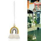 Декоративная подвеска с зеркалом заднего вида ручной работы, хлопковая Радужная кисточка, автомобильный диффузор, подвесной брелок, украшение салона автомобиля для транспортного средства