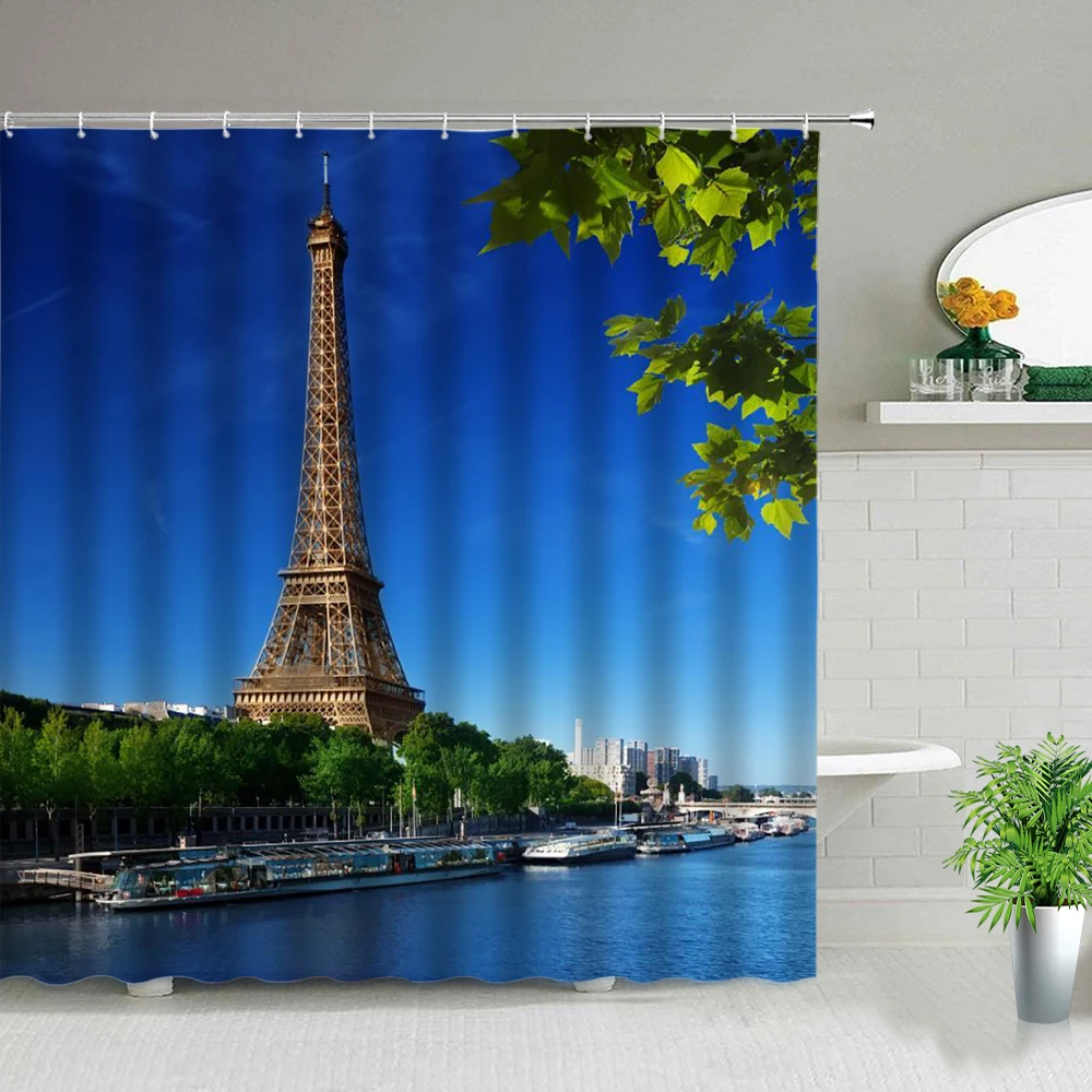

Nature Forest Lake Water Landscape Shower Curtains Flower Beautiful Scenery Wall Hanging Bathroom Curtain 3d Print Bathtub Decor