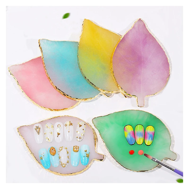 

1 Pcs Resin Nail Color Palette Round Oval Shape Display Plate Nail Color Mixing Display Shelf Manicure Polish Gel Pad