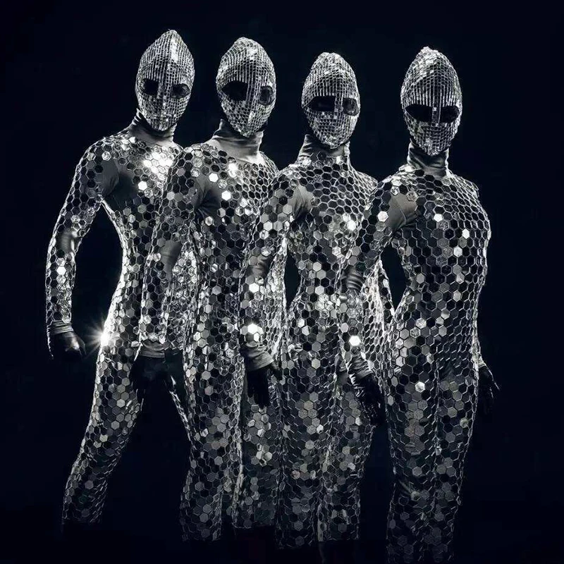 Зеркальный костюм для мужчин и женщин зеркальный сценический Ds Dj вечерние
