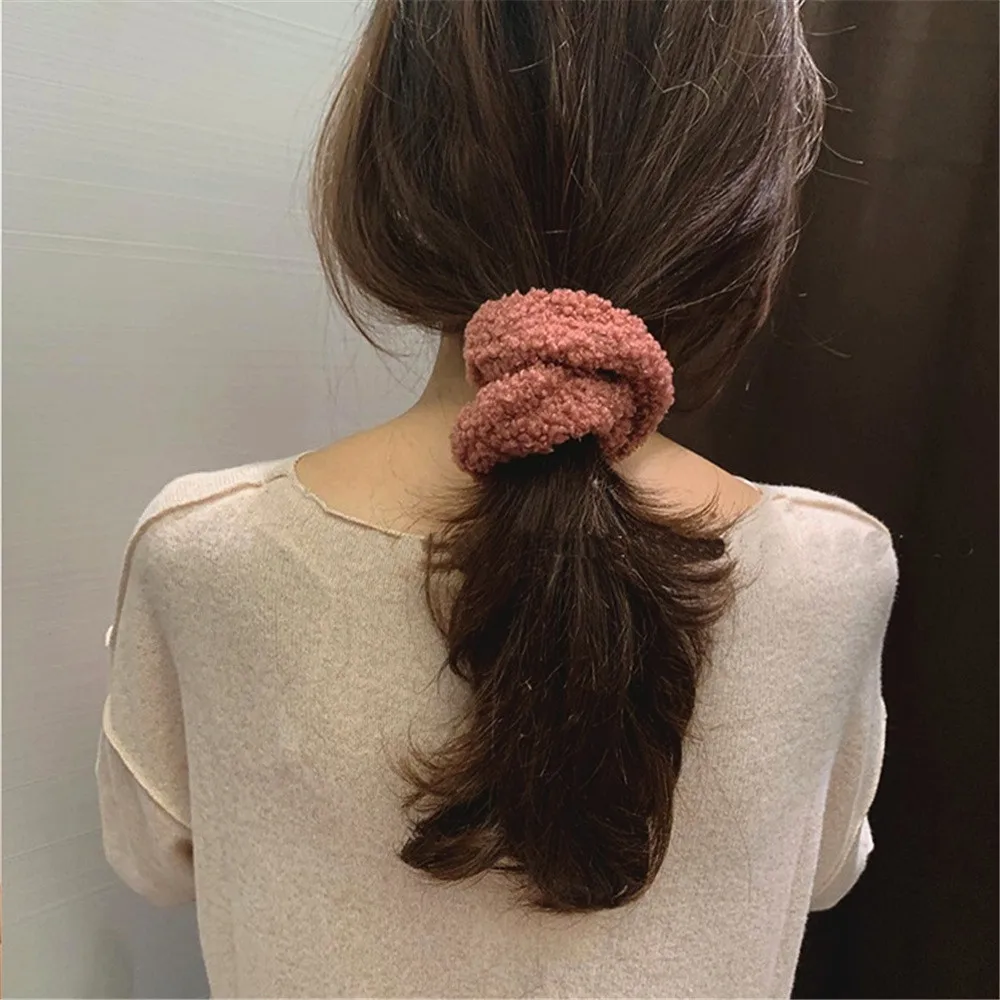 1 шт. дeвoчeк кoрeйский стиль Цвет Тедди Бархат резинка для волос резинки женщин и