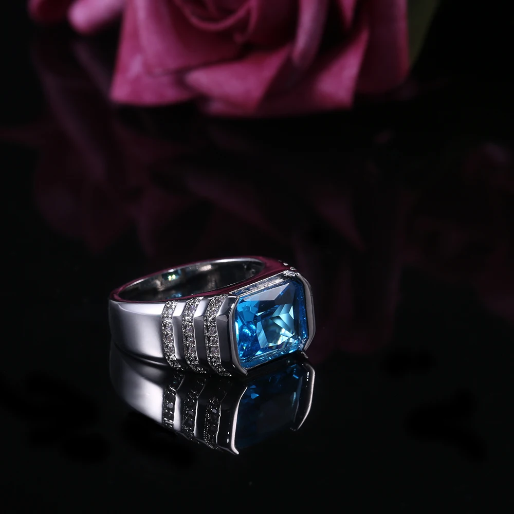 Rich Tree fashion round inlaid zircon women jewelry ring Punk style geometric square Golden engagement women's wedding | Украшения и