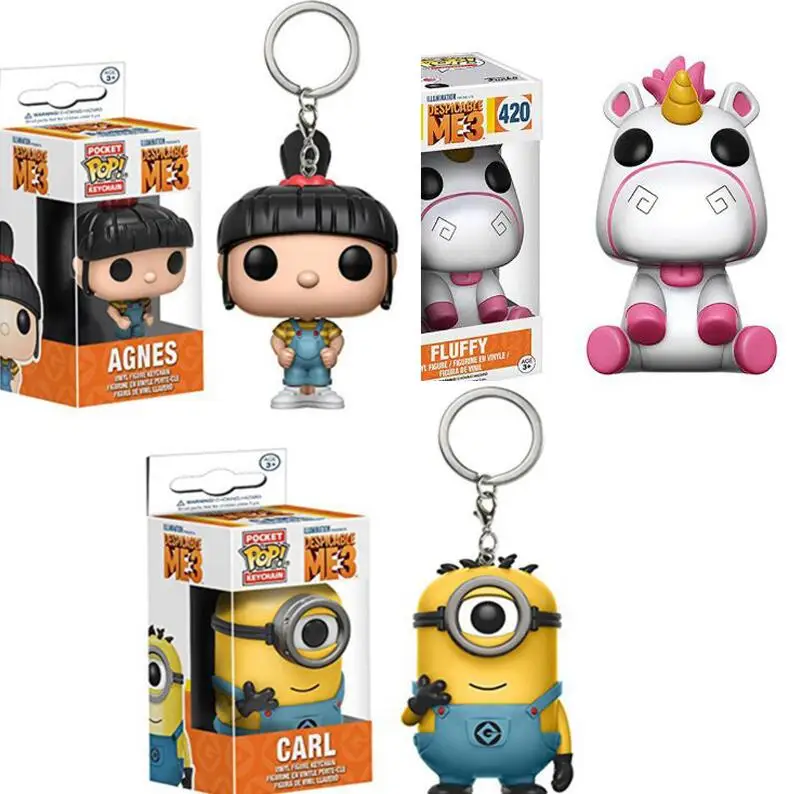 Funko pop &quotГадкий Я&quot Ми Миньон Карл Агния виниловый брелок для ключей игрушки
