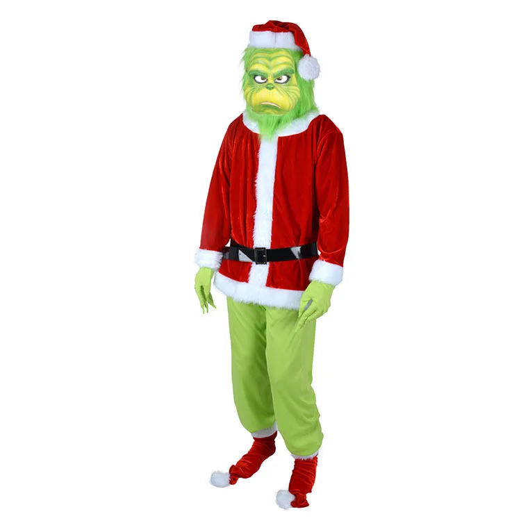 Гринч рождественские Шуточный Костюм для взрослых Рождественский карнавальный