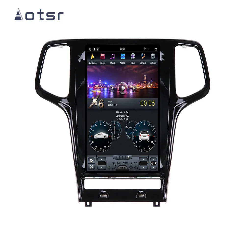Aotsr Tesla 13 6 &quotAndroid 8 1 вертикальный телефон GPS для Jeep Grand Cherokee 2009 - 2013 Встроенный carplay