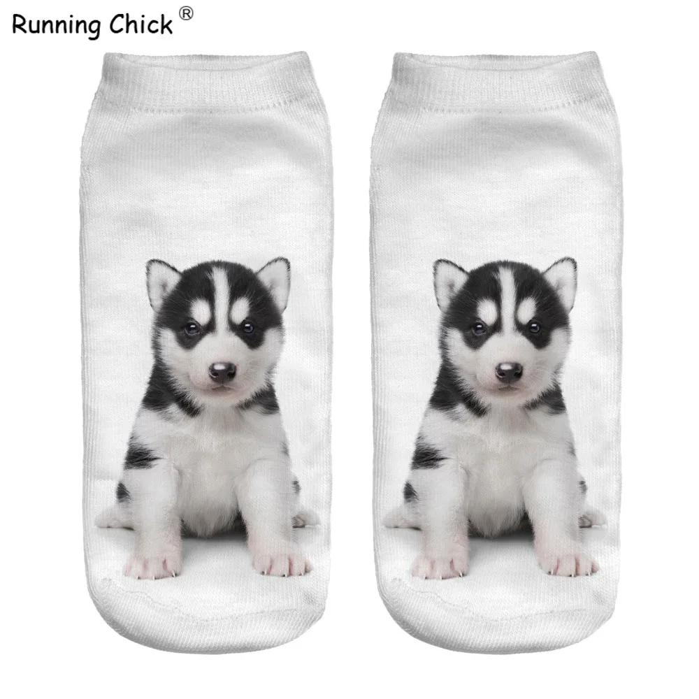 Беговые короткие носки с 3d цифровой печатью цыпленка хаски собака|socks short|socks socksocks