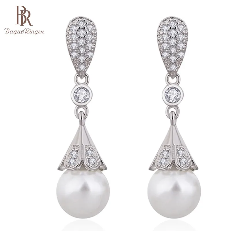 Bague Ringen, дизайн, длинные серьги с жемчугом для женщин, темперамент, серебро 925, ювелирное изделие, модные серьги для свадьбы