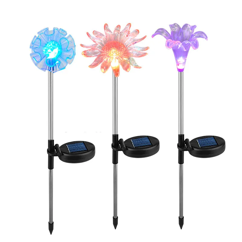 Цветочные садовые фонари на солнечной батарее уличное освещение для дорожек с