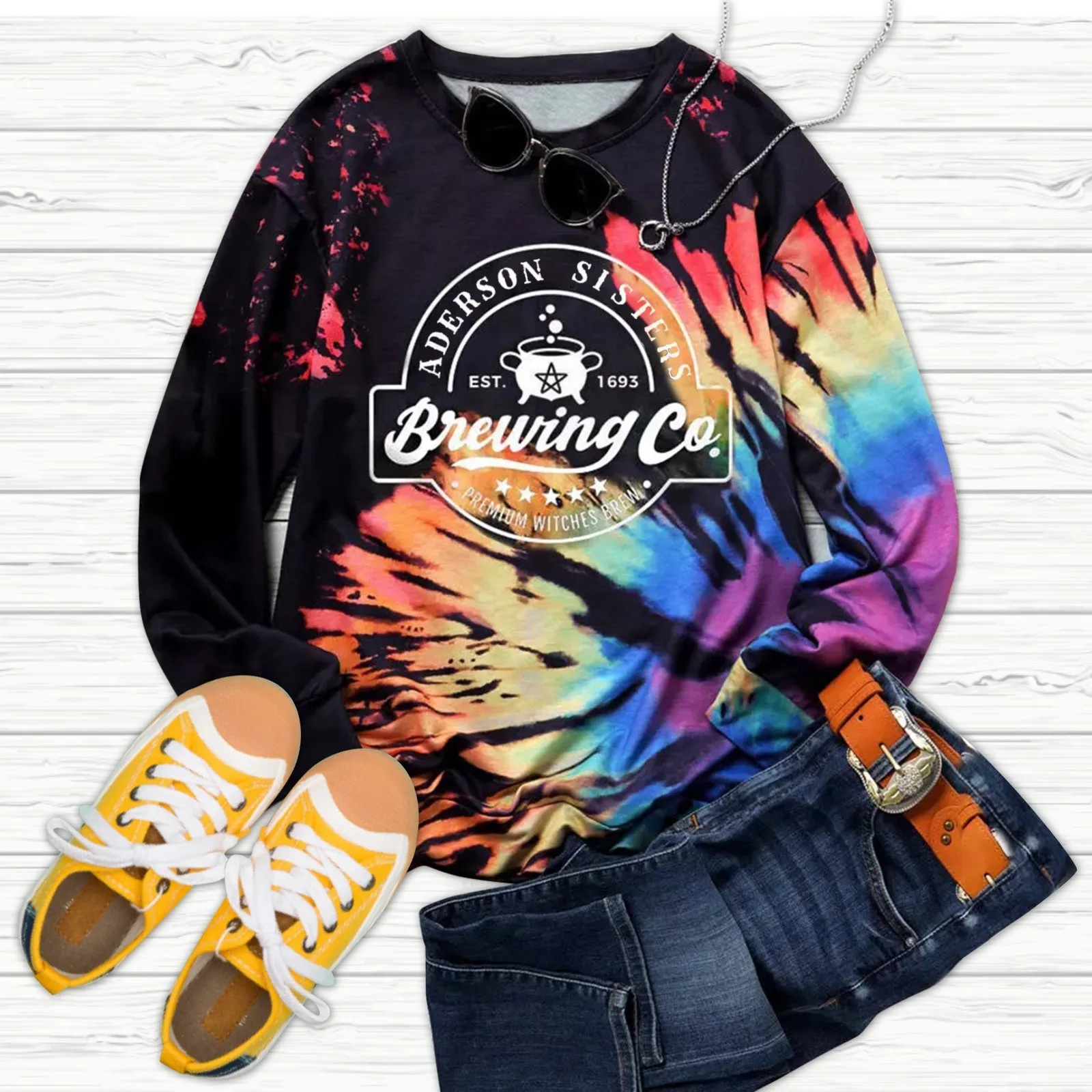 Женская толстовка с длинным рукавом и принтом | одежда