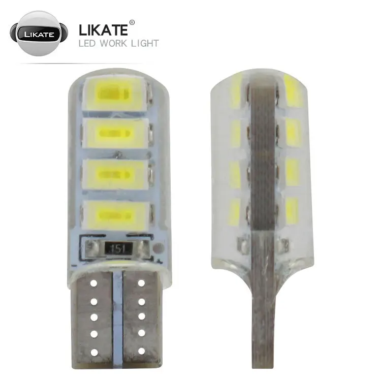 

Silicone W5W LED Bulb 5W5 12V 7000K 8 SMD T10 LED Car Interior Dome Reading Light Auto Wedge Side License Plate Lamp White 194