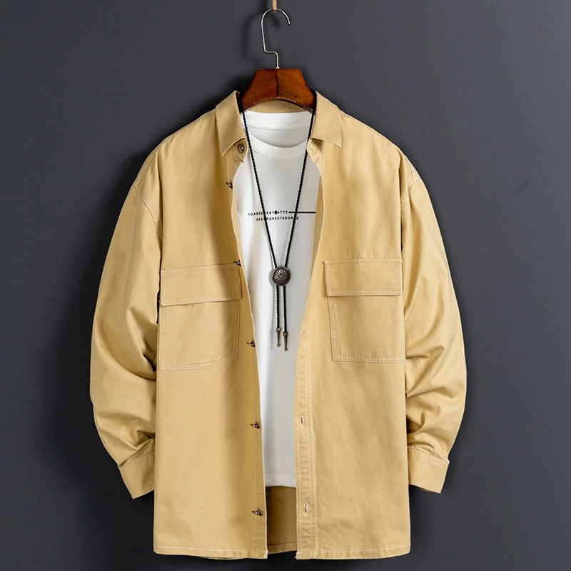 Рубашка A07200914 мужская с длинным рукавом плотная Повседневная модная блуза из 100%