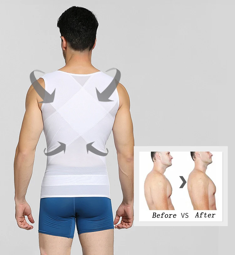 Slimming Body Shaper Men Gynecomastia Vest Back Support Waist Trimmer Adjustable Belly Control Tank Tops Abdominal Vest  Corset