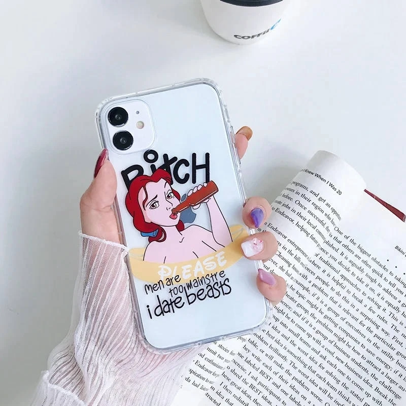 Funny Princess Pattern Corners Airbag Soft Cover for iPhone 13 12 11Pro 11Pro 11ProMax 12ProMax 13ProMax X XS XR XSmax TPU Case