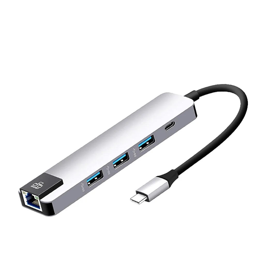 SL Ouhaobin 5в1 концентратор USB Type C адаптер с HDMI 4 K видео Ethernet RJ45 LAN адаптер для ПК - Цвет: SL