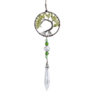 H  D Хрустальный Ловец снов Древо жизни, оконный орнамент 60 мм, Призма из кристаллов сосулек, фэн-шуй, исцеляющий кристалл, Солнцезащитный Ловец, Декор